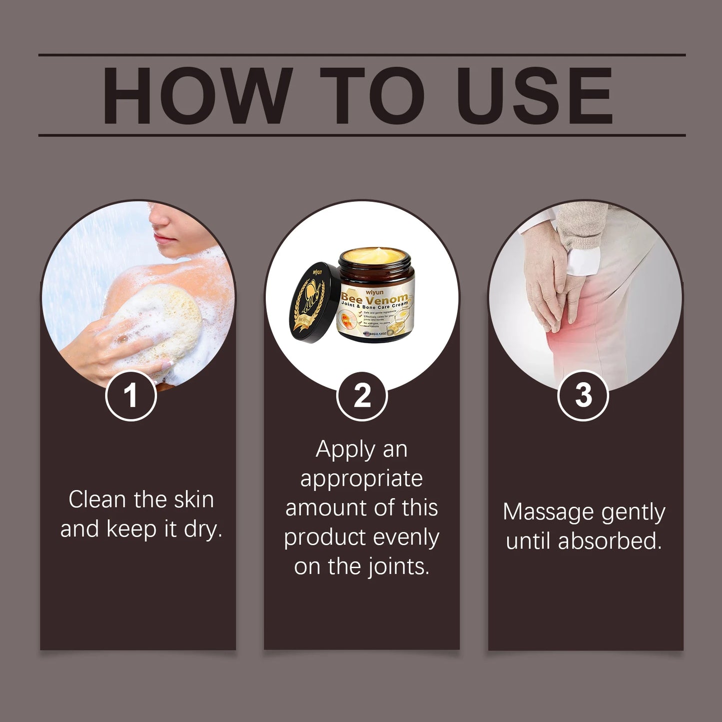 Bee Venom Cream for Joint and Muscles Soothing Leg Skin Reduce Itchiness Strengthen Barrier Moisturizing Knee Body Massage Cream